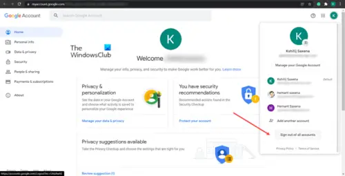 How to change the default Google Account on Chrome