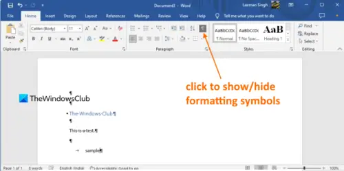 How To Show Or Hide Formatting Marks In Word 9062