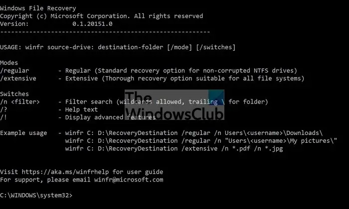 Comment Récupérer Des Fichiers Supprimés À L'aide De Winfr Sous Windows 11/10 ?