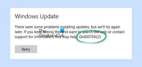 Fix 0x80070422 Windows Update Error