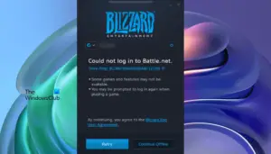 Could not log in to Battle.net