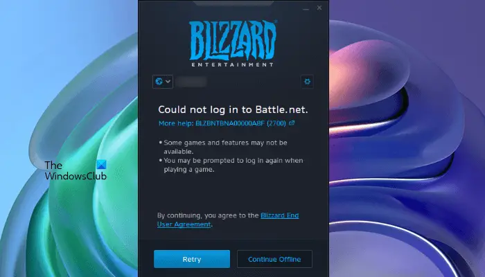 Can't connect. Blizzard account not found - Customer Support