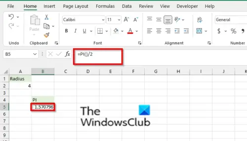 how-to-use-the-pi-function-in-excel