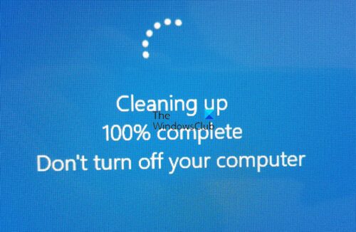 computer stuck on cleaning up windows 10