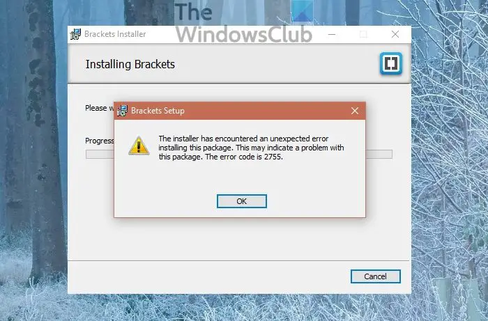 Code D'Erreur 2755 Du Programme D'Installation De Windows