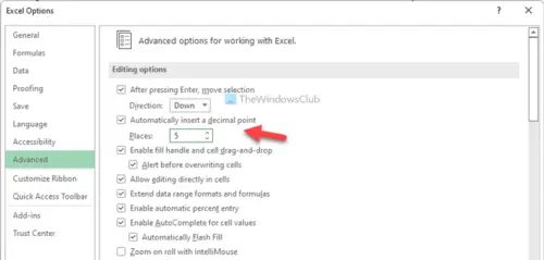 Add Decimal Points In Excel