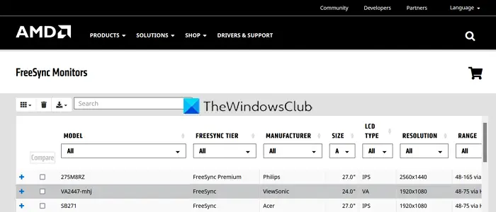 Monitores AMD FreeSync