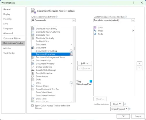 How to show File Path on Title Bar in Excel and Word