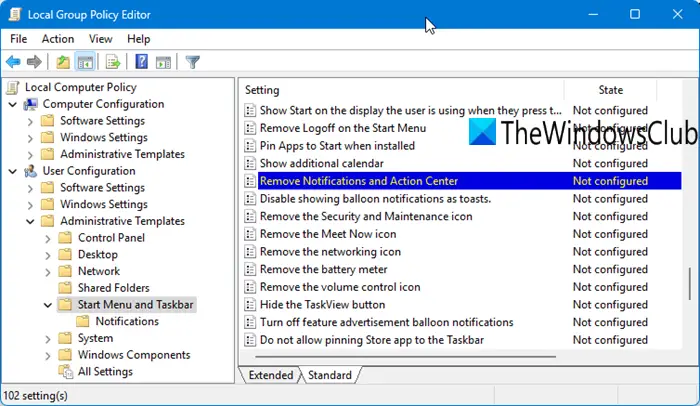 disable backup notifications and reminders in windows