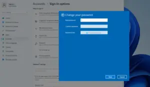 Change Password, PIN, Picture Password Sign in options in Windows 11/10