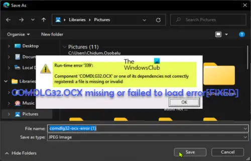 Runtime error 339 component comdlg32 ocx как исправить