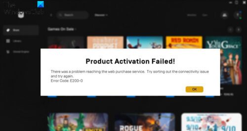 product activation failed epic games