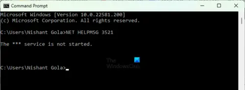 Net helpmsg 3521 windows 7 как исправить