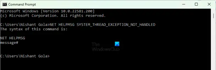 Convert Windows error codes to strings using NET HELPMSG command - 51