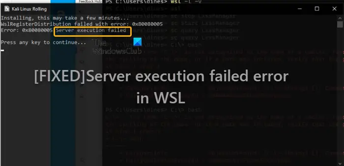 Fehler Bei Der Serverausführung In Wsl