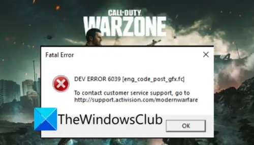 Fix Dev Error 6039 in Call of Duty Warzone