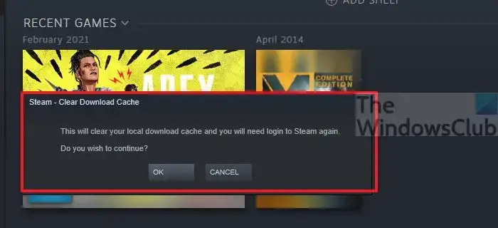 clear local download cache Steam