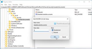 How to enable or disable Trusted Documents in Excel, Word, PowerPoint