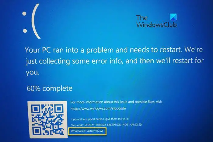 Reparieren Sie Den Bluescreen Von Iastoravc.sys Unter Windows 11/10 