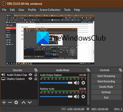 Obs Studio Open Source Screen Recorder With Audio