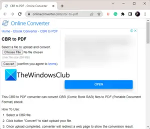 cbr cbz file converter