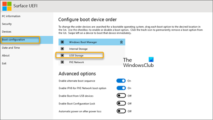 How to boot Surface from USB at Startup