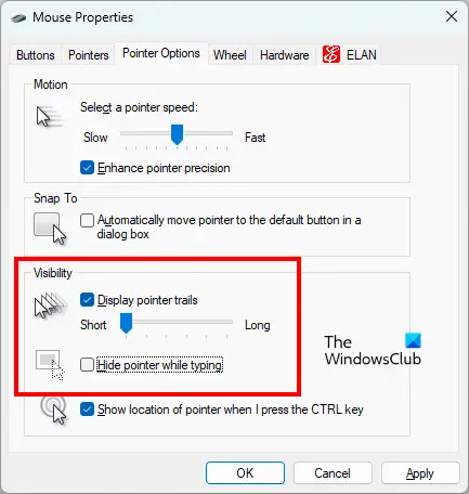 How to Enable or Disable Mouse Pointer Trails in Windows 11 