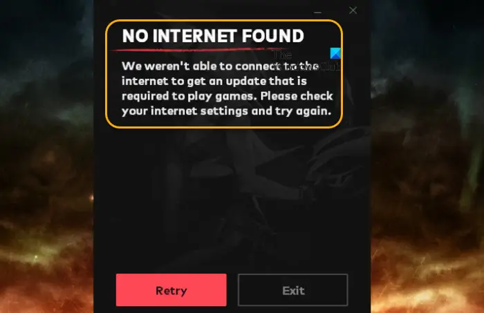 NO INTERNET FOUND Valorant error