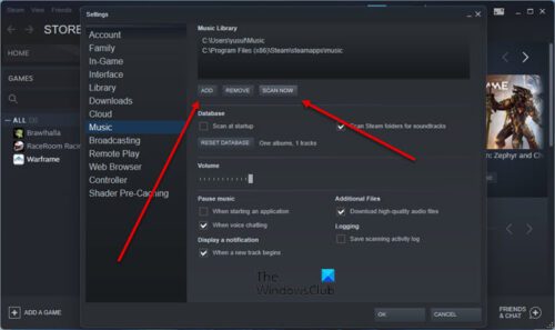 How to add Music Library to Steam Music Player