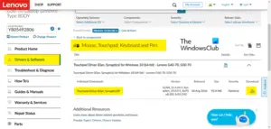 how to install touchpad driver windows 10 lenovo