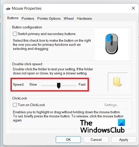 Change Mouse Double-click Speed in Windows 11 Tutorial