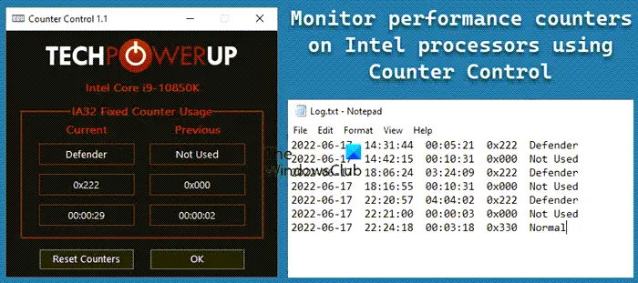 Surveiller Les Compteurs De Performances Sur Les Processeurs Intel À L'Aide De Counter Control