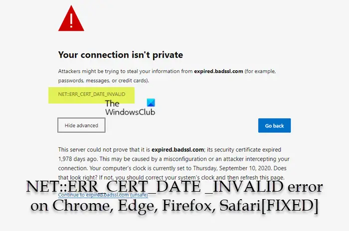 Net :: Erreur Err_Cert_Date _Invalid Sur Chrome