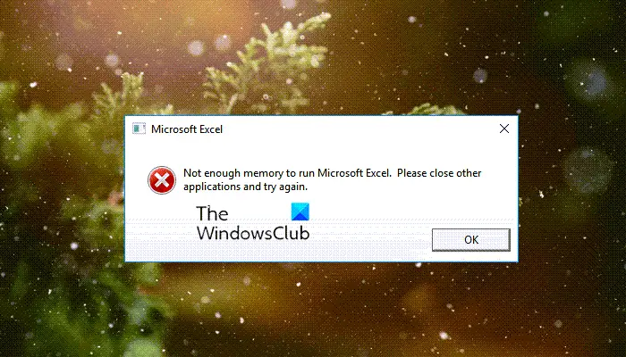 Pas Assez De Mémoire Pour Exécuter Microsoft Excel