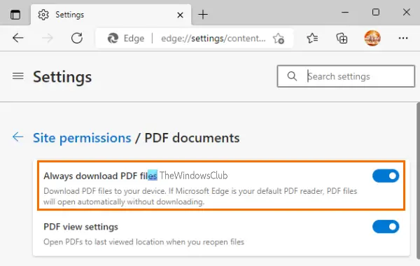 Make Microsoft Edge download PDF files instead of opening them - 60