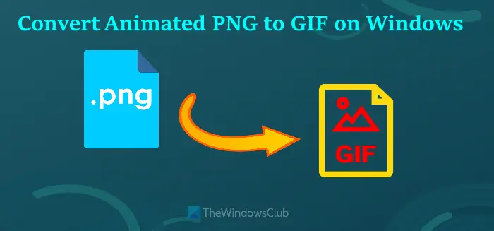 How can we convert an animated gif into a png file without losing