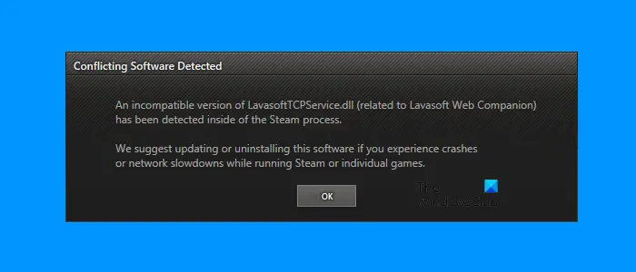 Conflicting Software Detected: Incompatible version found in Steam