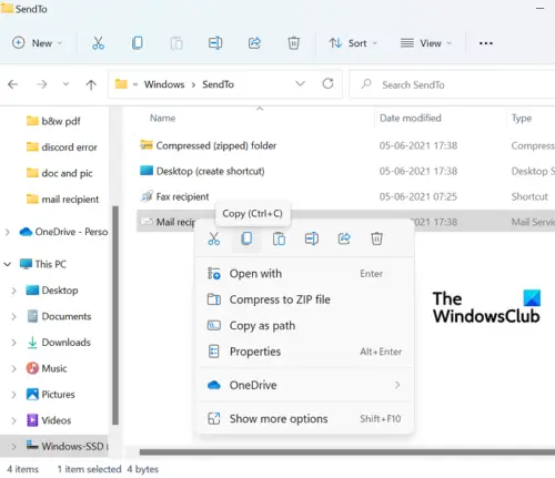 Mail Recipient missing from Send to menu in Windows 11/10