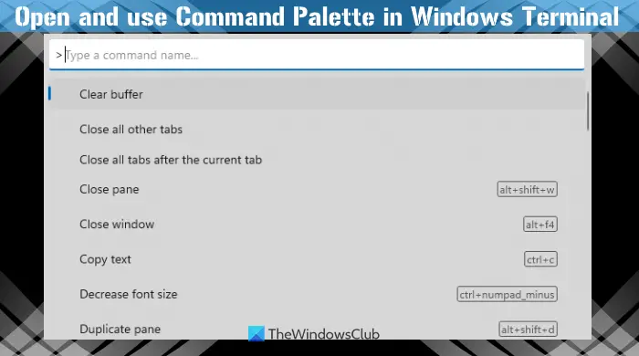 Ouvrir Et Utiliser Le Terminal Windows De La Palette De Commandes