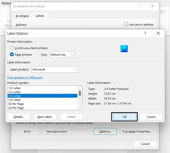 How to split a Page in 4 parts in Microsoft Word