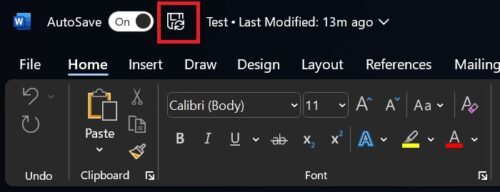 Data lost upon turning switch ON for AutoSave for MS Office