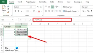 How to use the EXP function in Excel