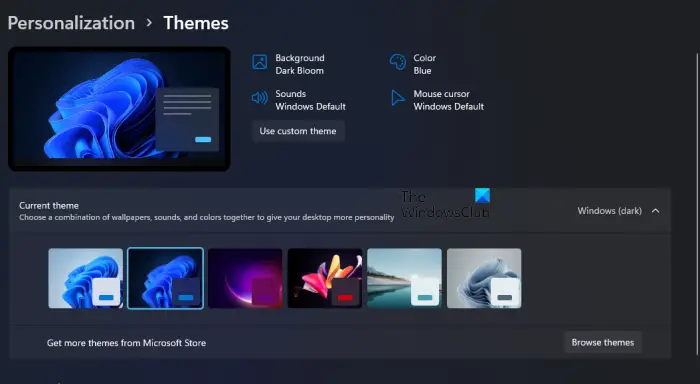 Enable dark theme in Windows 11