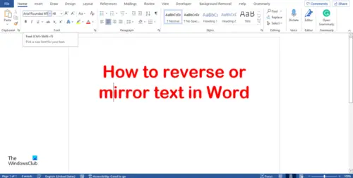 How Do I Mirror Text In Word Without Text Box