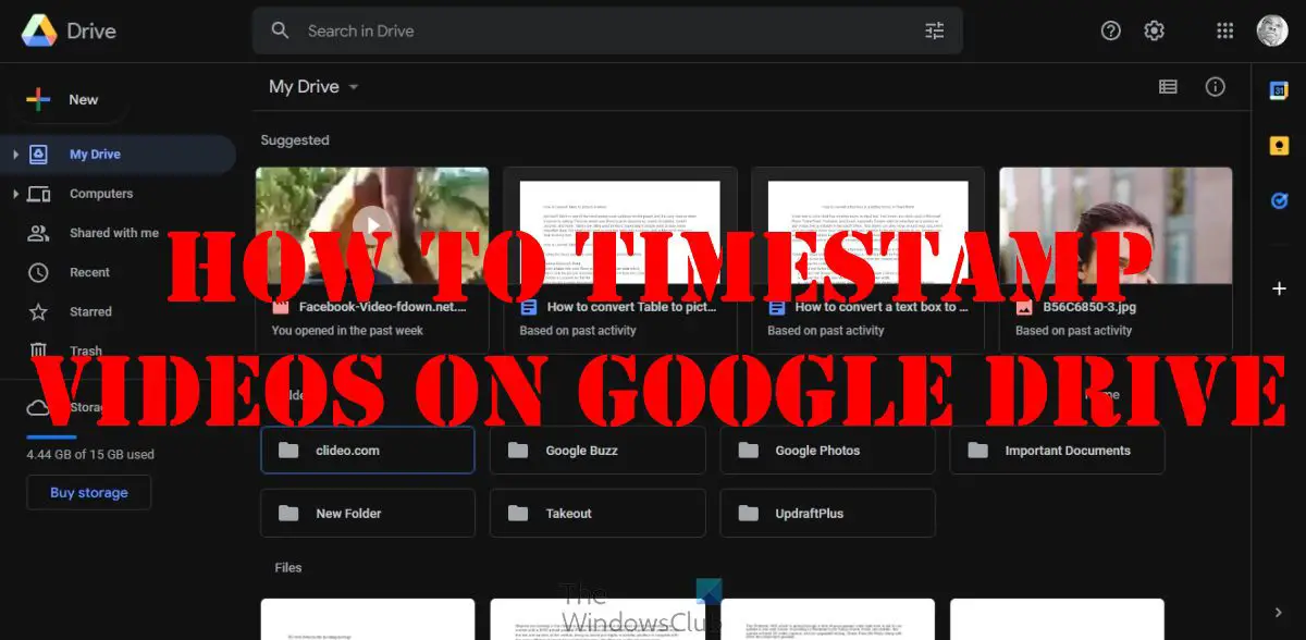 How to timestamp videos on Google Drive