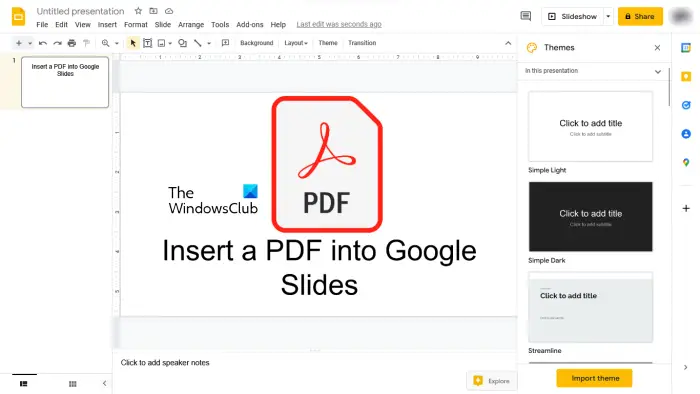 How To Insert A PDF Into Google Slides