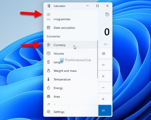 How to convert units in Windows 11 using Calculator