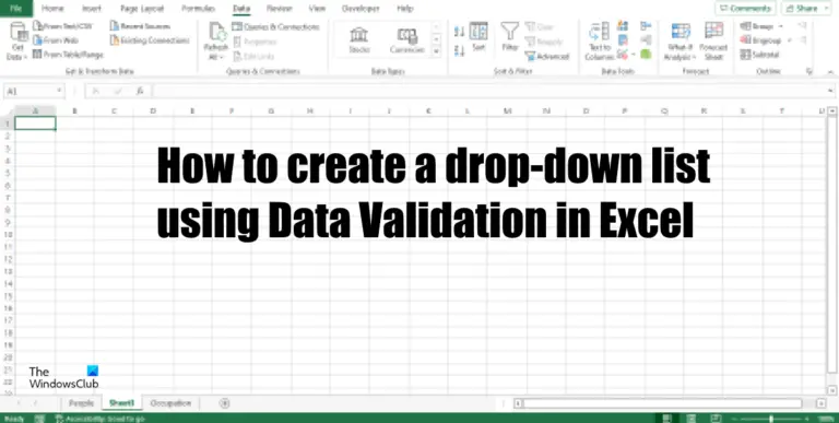 How to create a drop-down list using Data Validation in Excel