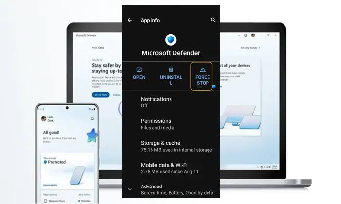 Restart Microsoft Defender app