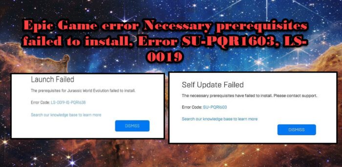 Epic Game Error Necessary Prerequisites Failed To Install Fixed